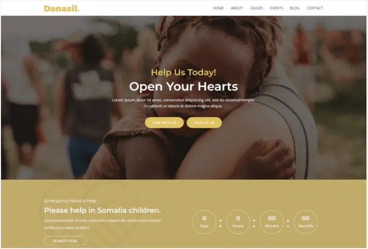 Danasil – Non-Profit Landing Page Template