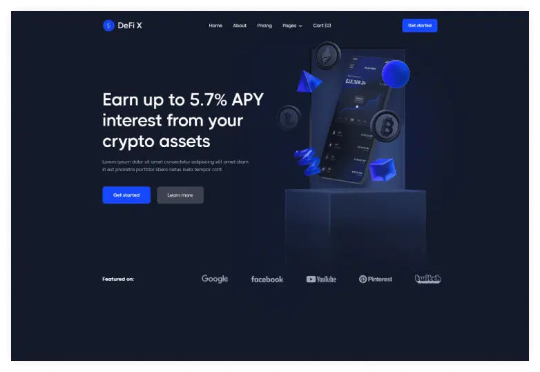 DeFi X - App Webflow template
