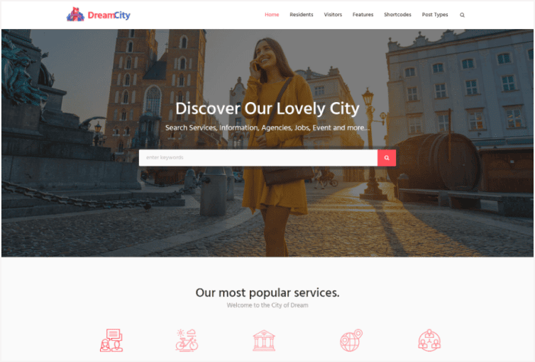 Dream City – Town Portal & Government Municipal WordPress Theme