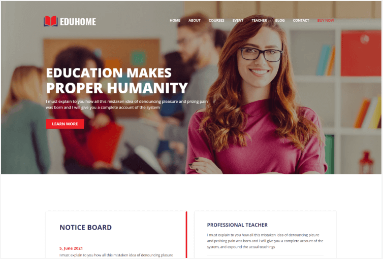 Eduhome - Education Bootstrap Template for College
