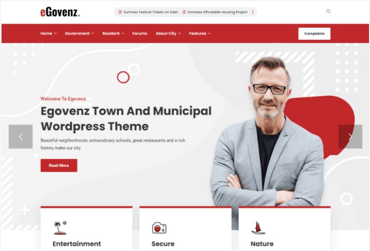 eGovenz – City Government WordPress Theme
