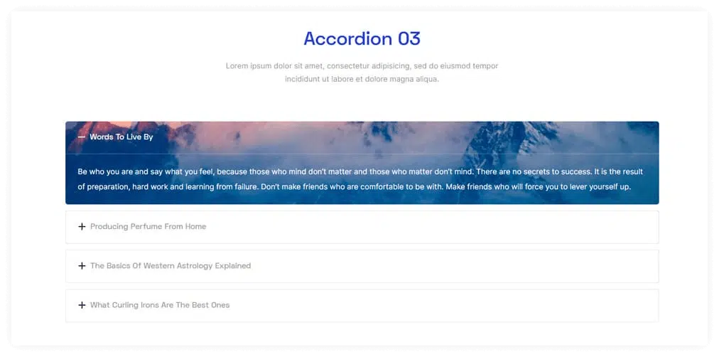 Elementor Image Accordion Widget