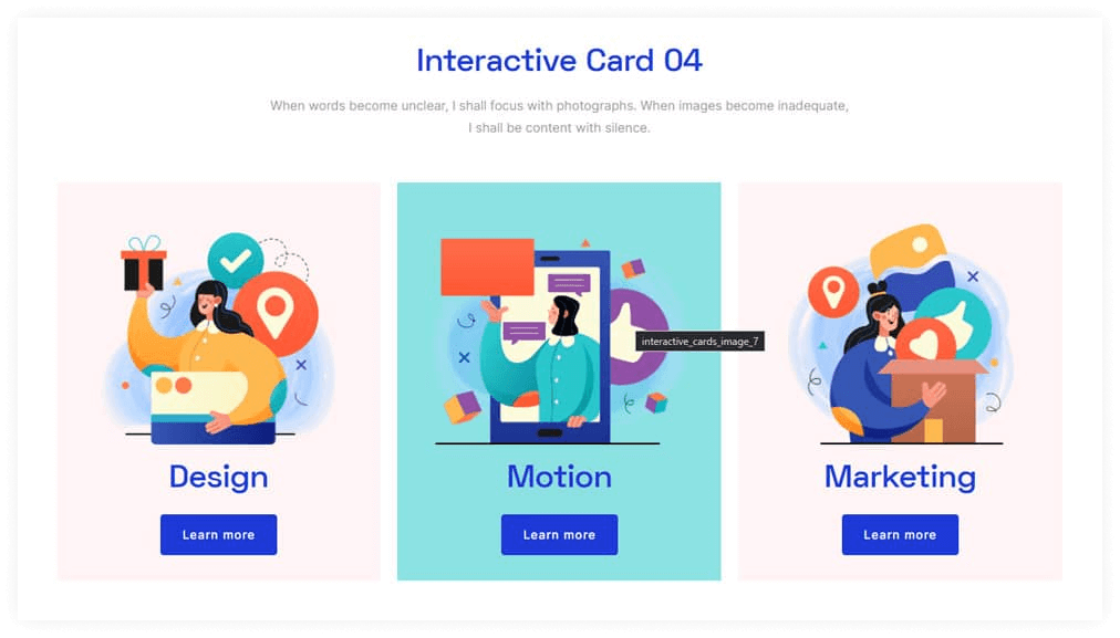  Interactive cards widget by Move Addons 