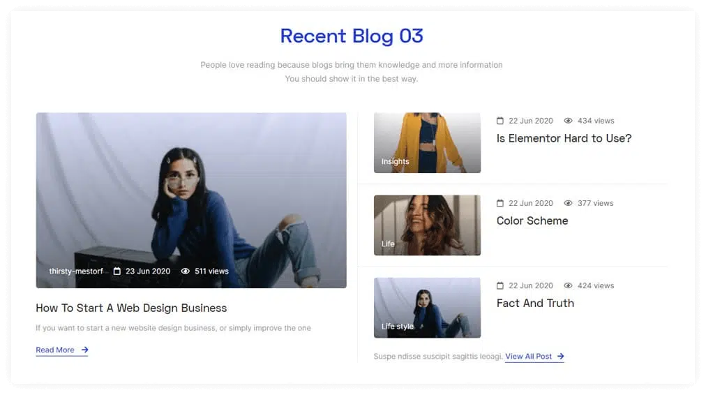 Recent Blog Widget by Move Addons