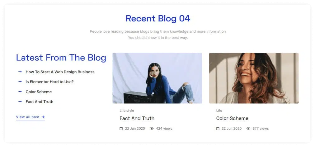Recent Blog Widget by Move Addons