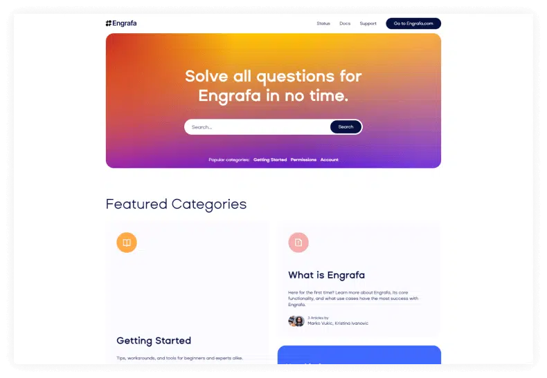 Engrafa - Help center Webflow Template
