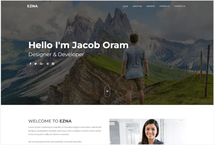 Ezna – Personal Portfolio Template