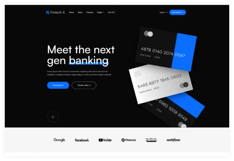 Fintech X - Bank Webflow template
