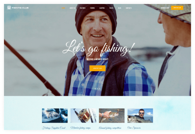 Fishing and Hunting Club Hobby WordPress Theme​