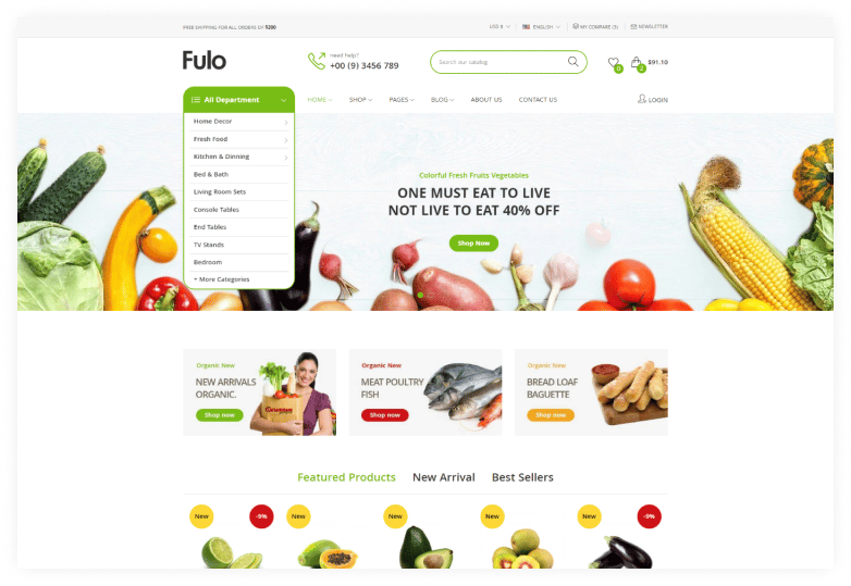 Fulo - Grocery Store Website Template