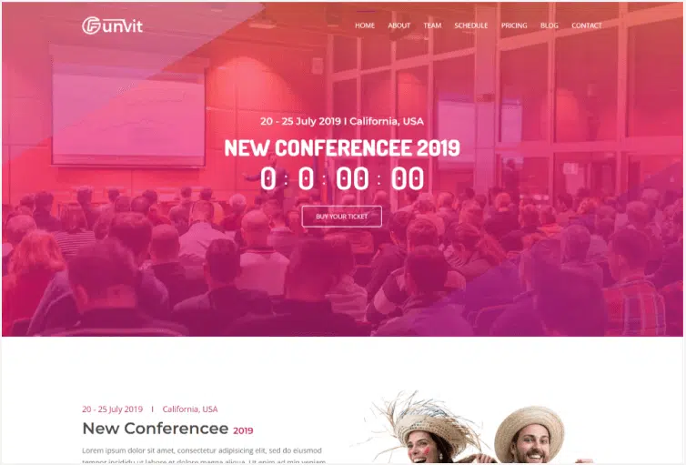 Funvit Event Landing Page Template