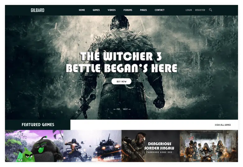 Gaming Website Template – Gilbard