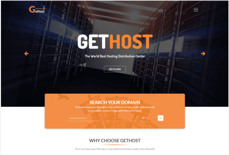 Gethost- web hosting templates