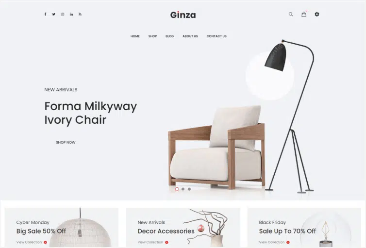 Ginza - Minimal Furniture Shopify Theme