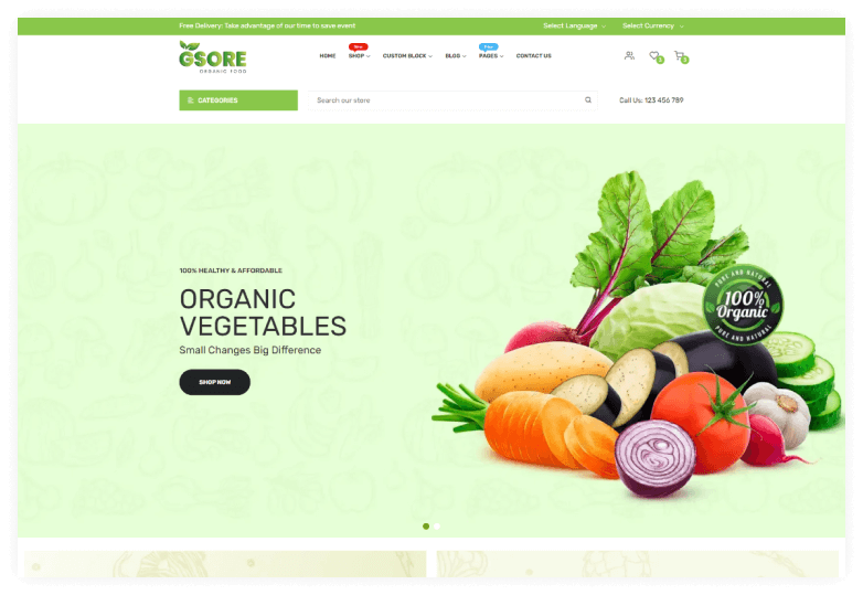 Gsore – Grocery and Organic Food Store Shop Shopify Theme