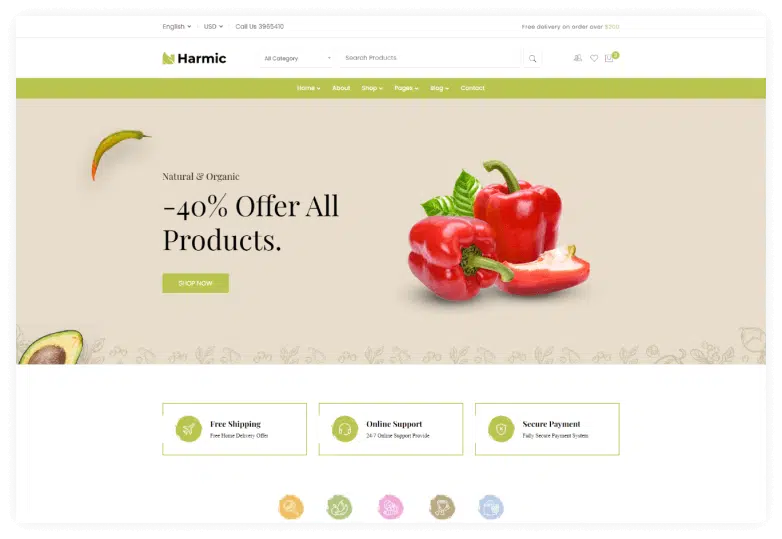 Harmic - Organic Food HTML Template