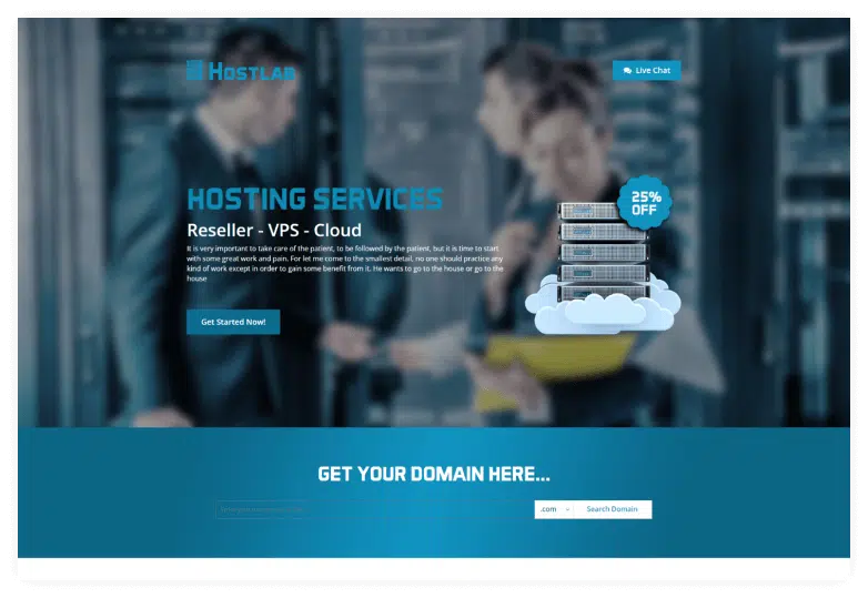 Hostlab – Hosting Landing Page Template