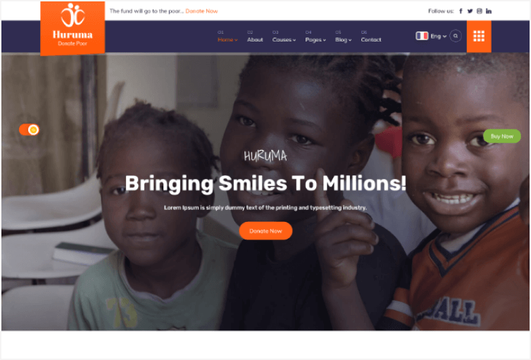 Huruma - Charity Foundation & NGO Fundraising HTML Template