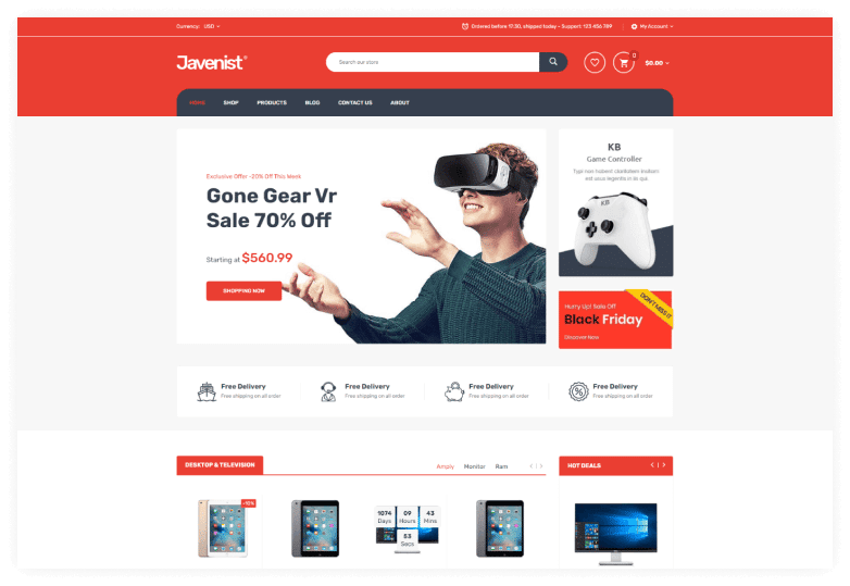 Electronics, Food, Tools Store Shopify Theme – Javenist