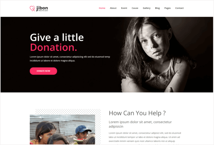 Jibon - Charity Bootstrap 4 Template
