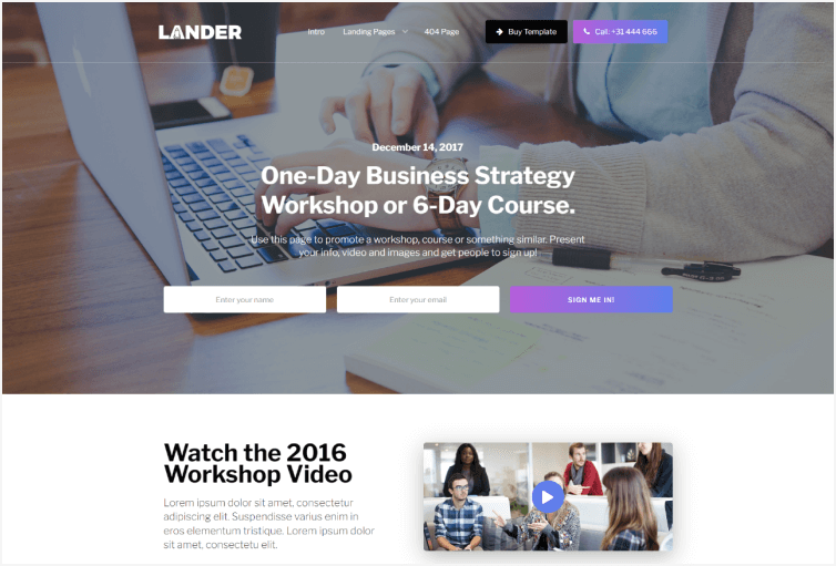 Lander - Landing page Website Template