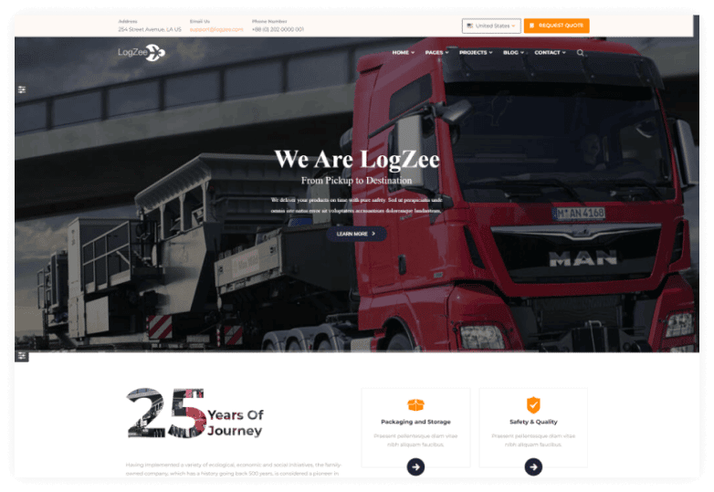 Logzee | Logistics, Transportation, Cargo HTML Template