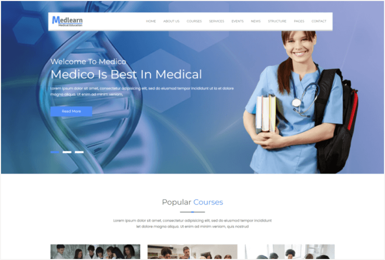 Medlearn Medical Education HTML Template
