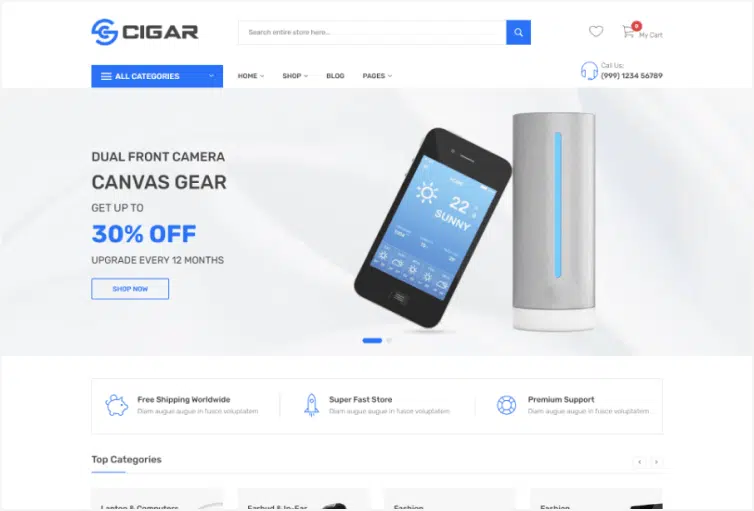 Cigar - Grocery & Electronics Store Shopify Theme