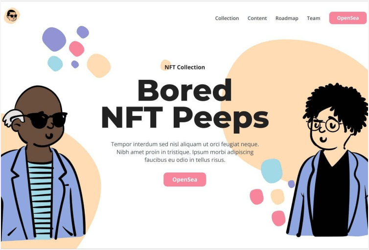NFT Peeps - Landing page Webflow Template