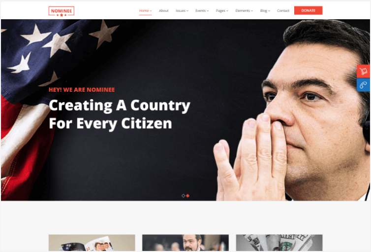 Nominee – Political WordPress Theme for Candidate/Political Leader