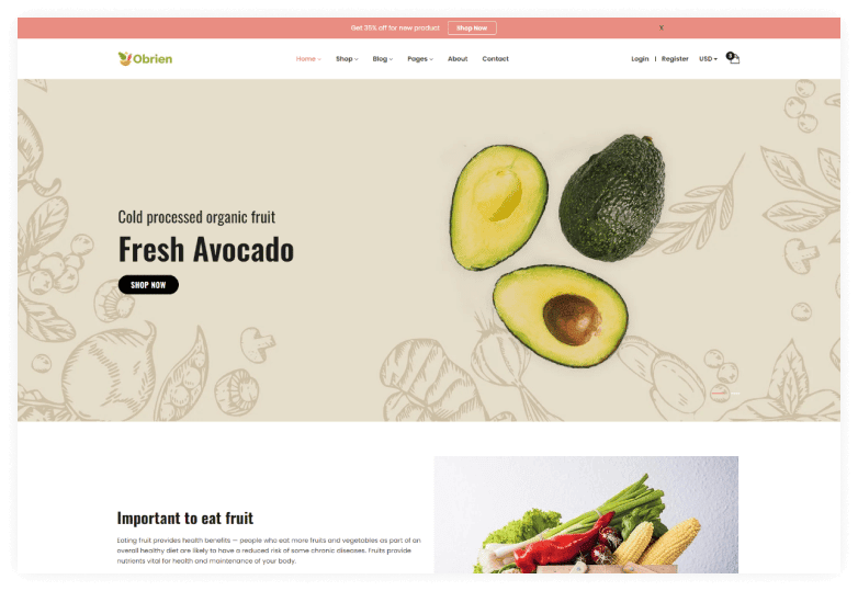 Obrien – Organic Food Shopify Theme