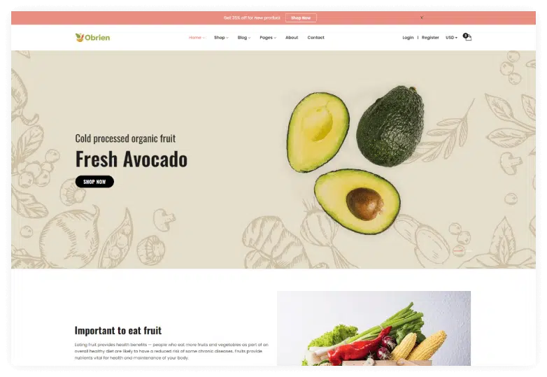 Obrien – Organic Food HTML5 Template