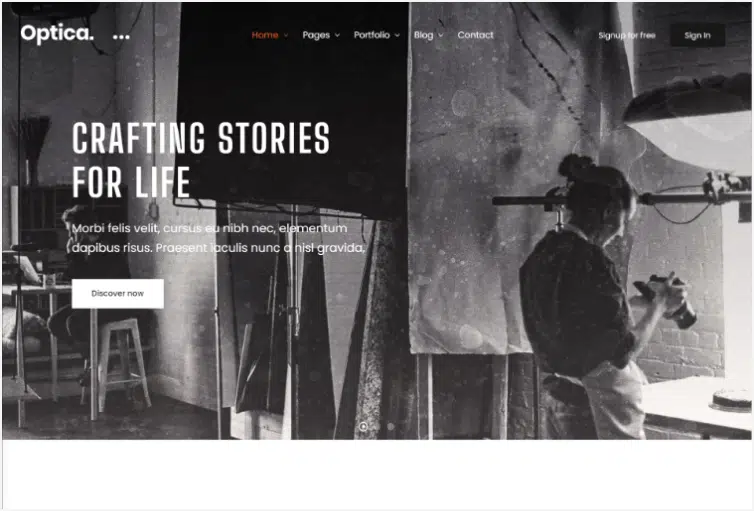 optica creative photography studio html template