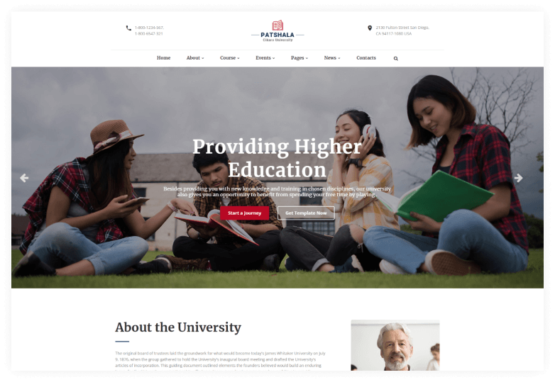 Patshala – Education HTML Template with Page Builder 