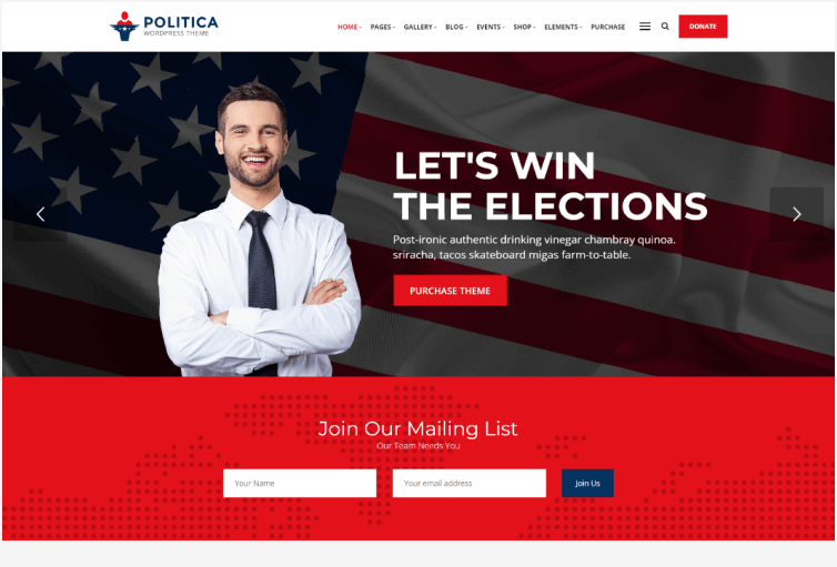 Politica - A Modern Political WordPress Theme