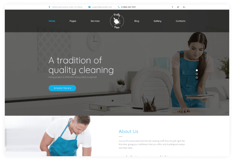 PrettyPress – Cleaning Service WordPress Theme