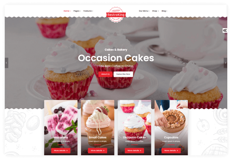 RestroKing - Cake Pizza & Bakery Bootstrap 4 Template