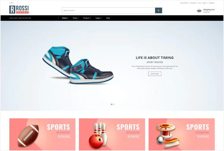Rossi - Sportswear & Shoe Store Shopify Theme