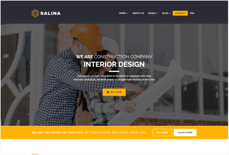 Building Construction Template using Bootstrap Salina