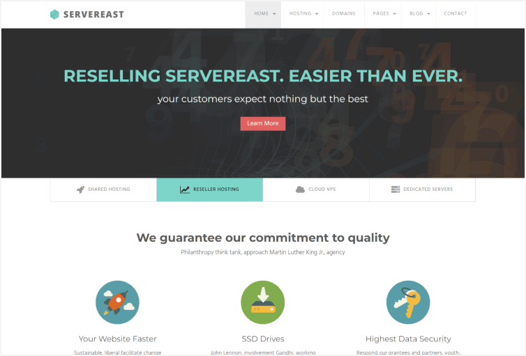 ServerEast - Web Hosting HTML Template