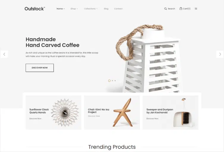 Shopify Outstock Clean, Minimal, Drag & Drop