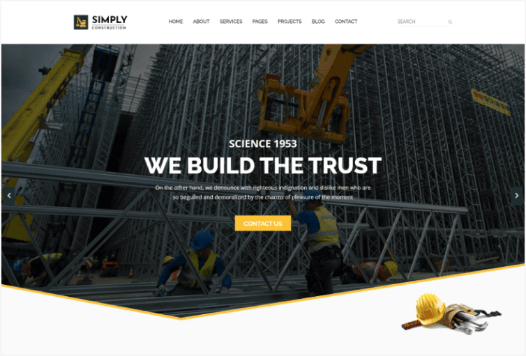 Simply Building Company Website Template based on Bootstrap
