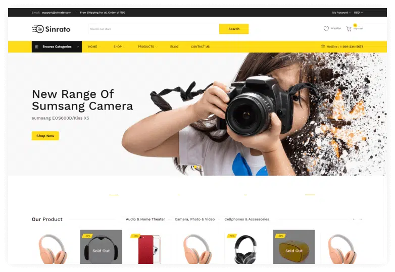 Sinrato - Electronics Mega Shop Shopify Theme