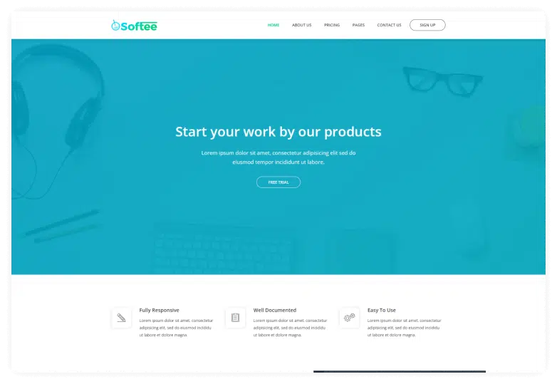 Softee - SaaS & Software Landing Page HTML Template