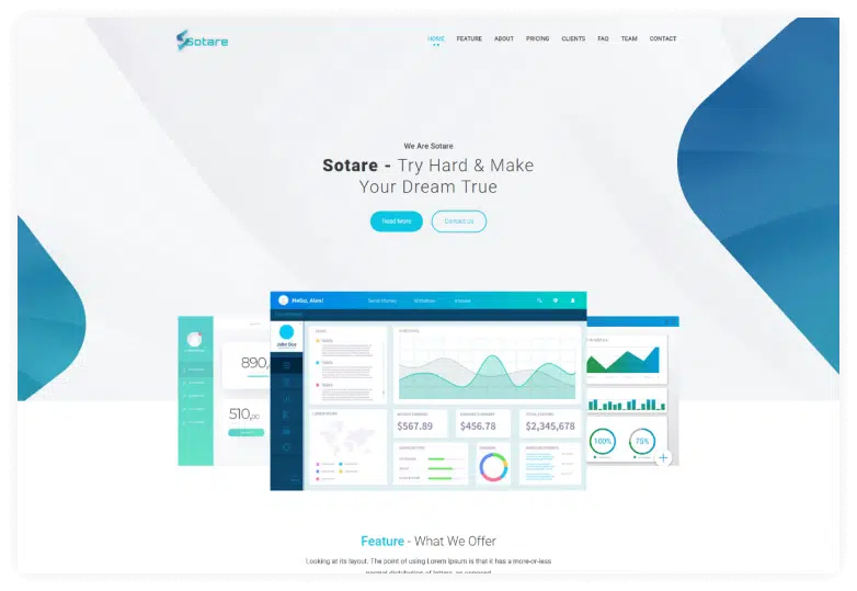 Sotare - Software Landing Page HTML Template