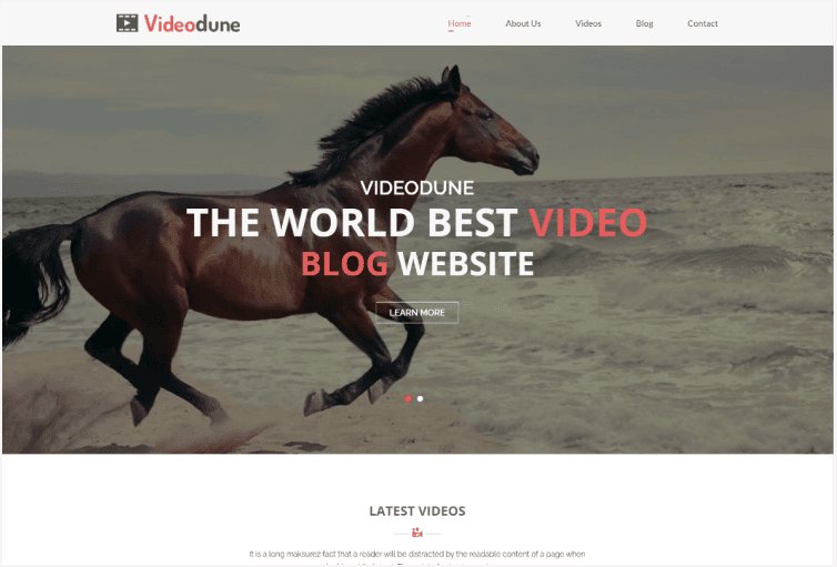 Videodune – Video Blog HTML Template