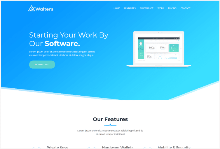 Walters- Software Business Landing Page Template