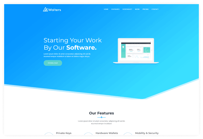 Walters – Software Business Landing Page Template