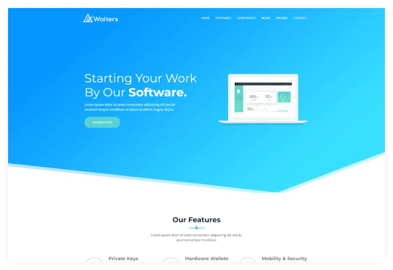 Walters – Software Business Landing Page Template