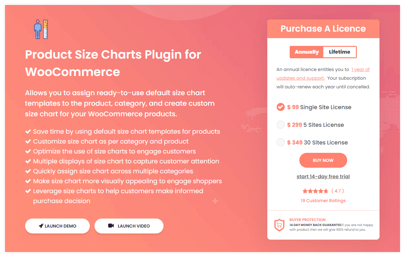 Product Size Charts Plugin for WooCommerce
